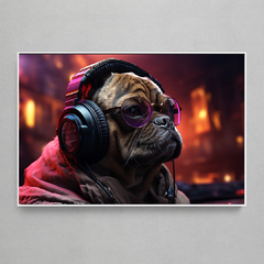 Quadro Decorativo Pug Cyber Punk - comprar online