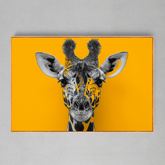 Quadro Decorativo Girafa fundo amarelo - Ellquadros 