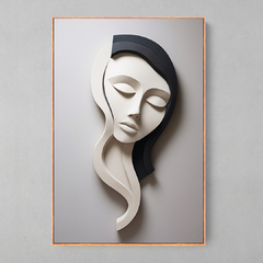 Quadro Decorativo White Brunette Plaster Art - Ellquadros 