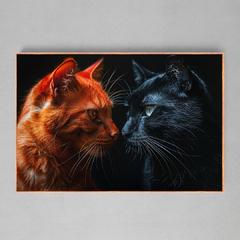 Quadro Decorativo Gatos - Ellquadros 