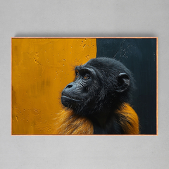 Quadro Decorativo Monkey Black Yellow - Ellquadros 