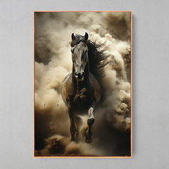 Quadro Decorativo Cavalo Fumaça - Ellquadros 