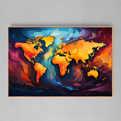 Quadro Decorativo Golden Map - Ellquadros 