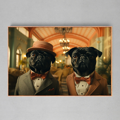 Quadro Decorativo Duo Canino em Traje Formal na internet