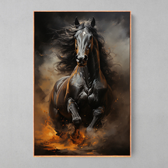 Quadro Decorativo Cavalo Fogo - Ellquadros 