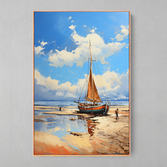 Quadro Decorativo Barco Maré Baixa - Ellquadros 