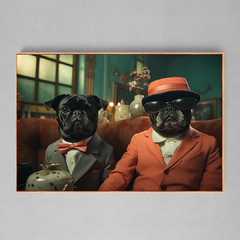 Quadro Decorativo A Gala dos Pugs na internet