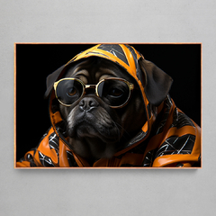 Quadro Decorativo Fashion Pug - Ellquadros 