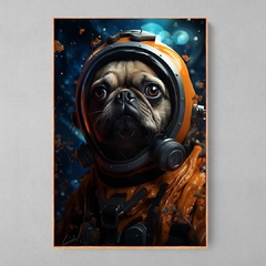 Quadro Decorativo Pug Astronauta - Ellquadros 