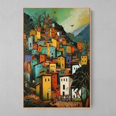 Quadro Decorativo Rocinha Colorida RJ estilo Picasso - loja online