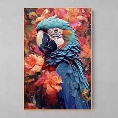 Quadro Arara Azul Floral - loja online