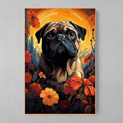 Quadro Decorativo Pug Ilustração - Ellquadros 