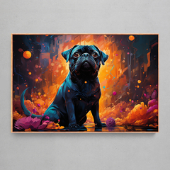 Quadro Decorativo Pug Ilustração - Ellquadros 