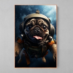 Quadro Decorativo Pug Mergulhador