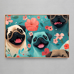 Quadro Decorativo Pug Infantil - Ellquadros 