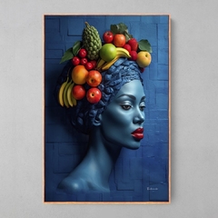 Quadro Blue Woman Fruits - Ellquadros 