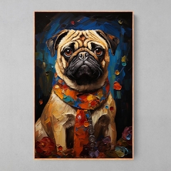 Quadro Decorativo Pug ao estilo de Picasso