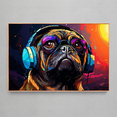 Quadro Decorativo Pug Pop Art - Ellquadros 