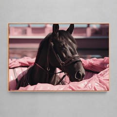 Quadro Decorativo Cavalo Negro - Ellquadros 