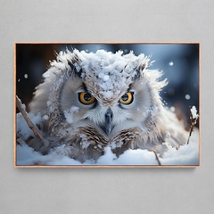 Quadro Decorativo Coruja na Neve - Ellquadros 