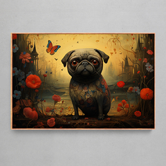 Quadro Decorativo Pug - Bosch Style - Ellquadros 