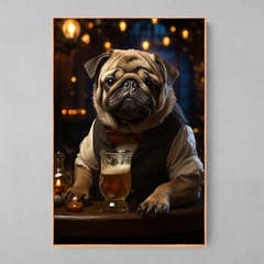 Quadro Decorativo Pug Chopp - Ellquadros 