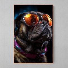 Quadro Decorativo Pug Sunglass - Ellquadros 