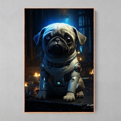 Quadro Decorativo Pug Ciborgue - Ellquadros 