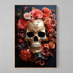 Quadro Skull Flowers - Ellquadros 