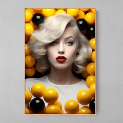 Quadro Marilyn Monroe Black and Yellow Glues - Ellquadros 