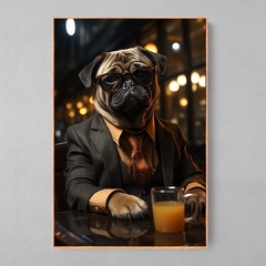 Quadro Decorativo Pug de Negócios - Ellquadros 