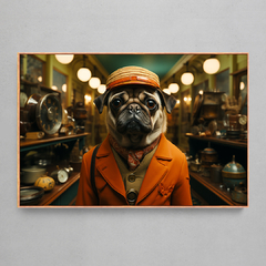 Quadro Decorativo Pug - Wes Anderson Style