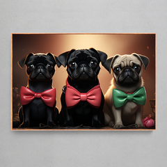 Quadro Decorativo Pug Carton Network - Ellquadros 