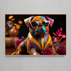 Quadro Decorativo Pug de Plástico Colorful - Ellquadros 