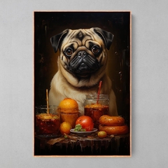 Quadro Decorativo Pug Esfomeado - Ellquadros 