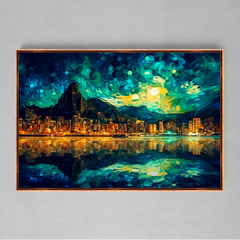 Quadrinho Decorativo Rio de Janeiro Noite Estrelada - Ellquadros 