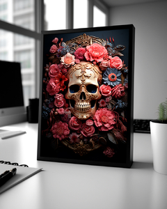 Quadro Skull Flowers 2