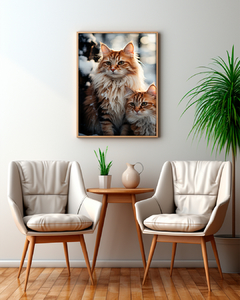 Quadro Decorativo Gatos da Neve