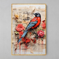 Quadro Decorativo Newspaper Collage Bird - loja online