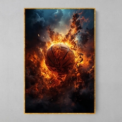 Quadro Decorativo Basket Ball Fire - loja online