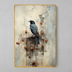 Quadro Decorativo Collage Bird Old Photo - Ellquadros 