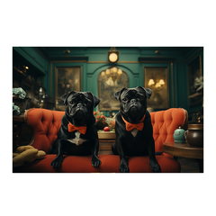 Quadro Decorativo Pugs Reis do Castelo - Ellquadros 