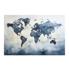 Quadro Decorativo Faded World Map