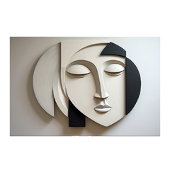 Quadro Decorativo Face Plaster black white