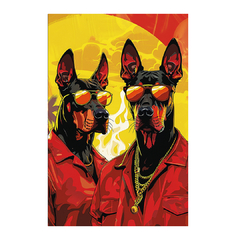 Quadro Decorativo Dobermanns - Ousadia e Estilo - Ellquadros 