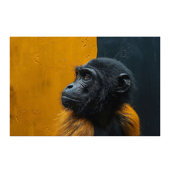 Quadro Decorativo Monkey Black Yellow