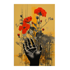 Quadro Decorativo Hand and Flowers