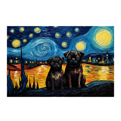 Quadro Decorativo Entre Pugs e Estrelas - Ellquadros 