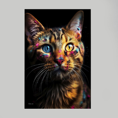 Quadro Gato Colorful