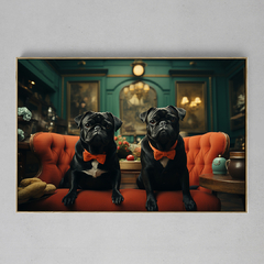 Quadro Decorativo Pugs Reis do Castelo - loja online